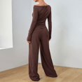 thumbnail image 3 of Yokua Two-piece women's long-sleeved travel suit, comfortable home wear, loose pants, casual sports suit, 3 of 7