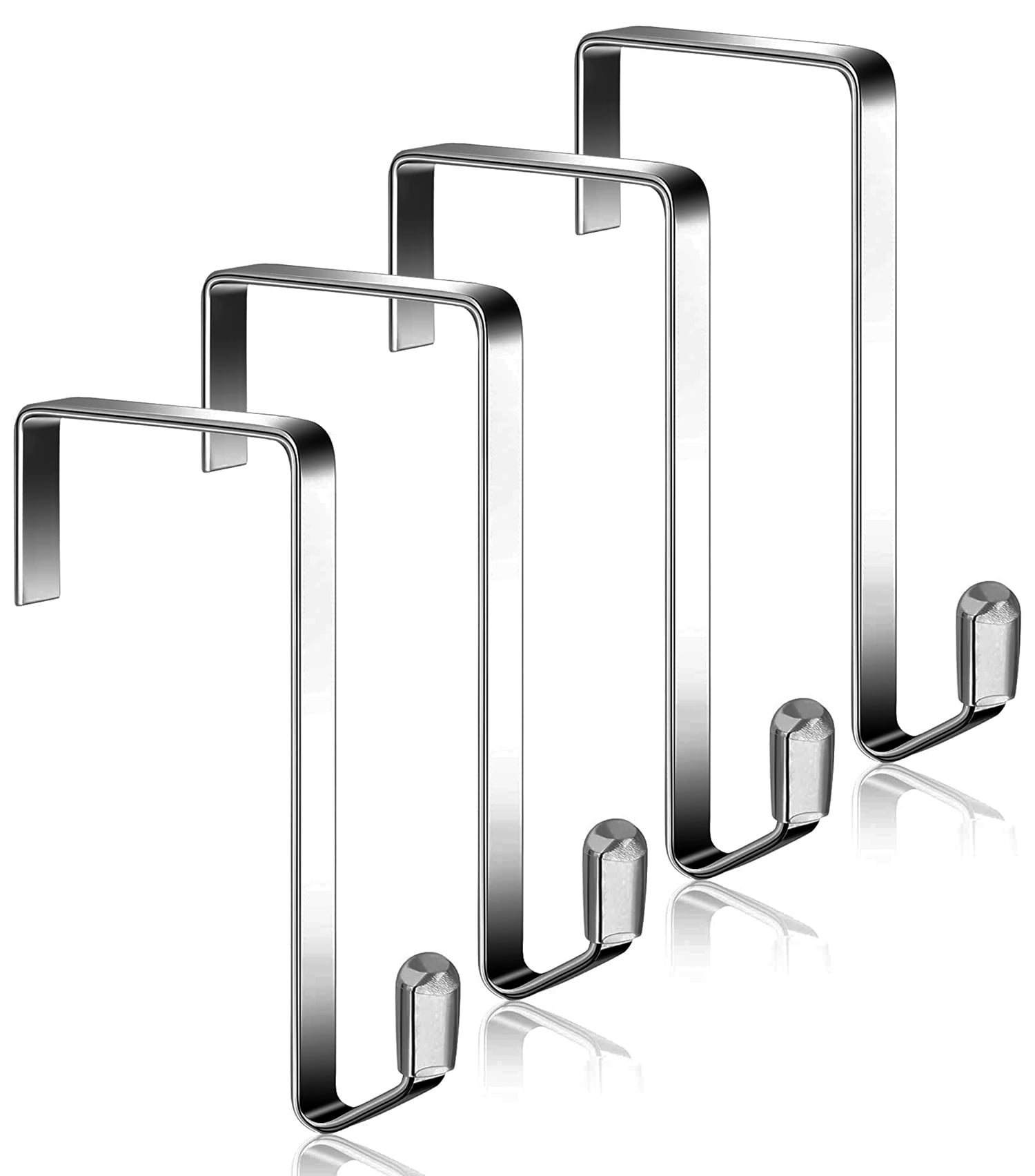 MISSLO 4 Pack Metal Door Hanger Hook Heavy Duty Over the Door Hooks for Hanging Coats, Robes, Hats, Towels Organizer in Bedroom, Bathroom