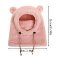 thumbnail image 3 of dgysar Kids All-in-One Fleece-Lined Balaclava with Bear ears, Windproof Face Mask Hood with Integrated Scarf, Full Head & Neck Coverage for Skiing, Snow Play, and Winter Sports. Pink, 3 of 3