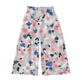 thumbnail image 5 of CPNG Girls Casual Flower Print Pants Summer Lightweight Sweet and Fashionable Loose Elastic Waist Drawstring Long Trousers(Pink,4-5 Years), 5 of 8