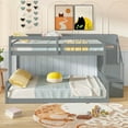 thumbnail image 6 of Kadyn Solid Wood Twin Over Full Low Sturdy Bed Bunk Frame with Storage Stairs, Bedroom Platform Bed Frame, Gray, 6 of 8
