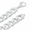 thumbnail image 2 of 15.8mm Chunky Solid .925 Sterling Silver Beveled Curb Chain Necklace, 24 inches, 2 of 6