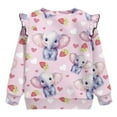 thumbnail image 2 of Uorisanigo Toddler Ruffle Sleeve Fall Cute Elephant Sweatshirt Cute Kids Pullover Hoodie 2-3T Casual Pullover Sweater Tops Athletic T-Shirts Blouse for Girls, 2 of 7