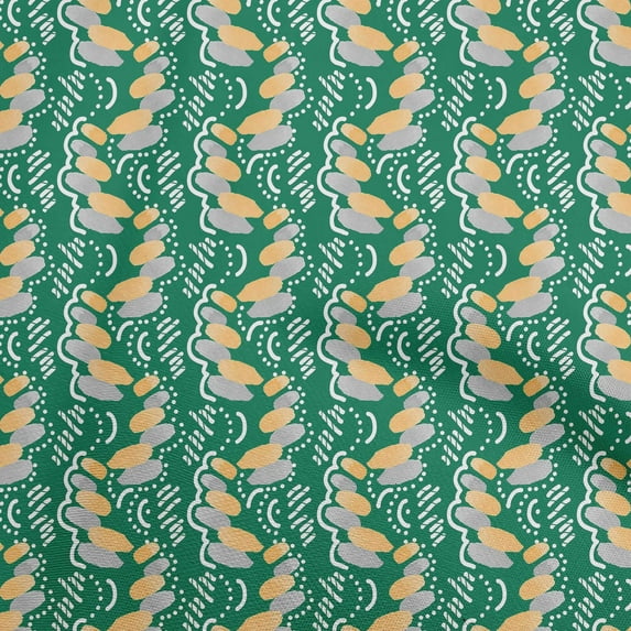 oneOone Cotton Silk Green Fabric Abstracts Craft Projects Decor Fabric Printed By The Yard 42 Inch Wide