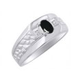 thumbnail image 4 of RYLOS Men's Rings 14K White Gold Classic Nugget 6X4MM Oval Gemstone & Diamond Ring Cabochon Onyx October Birthstone Rings Size 12, 4 of 7