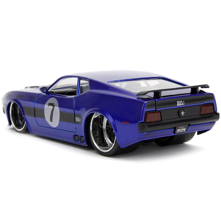 1973 Ford Mustang Mach 1 #7 Candy Blue Metallic with Black Stripes