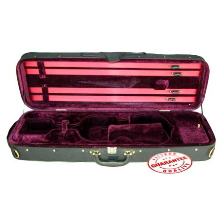 D'Luca Oblong Violin Case Burgandy 4/4