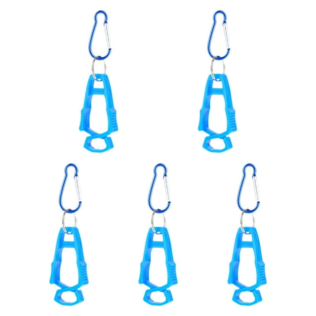 5 piezas de pinzas para guantes para exteriores, gancho multiusos para construcción al aire libre Azul