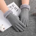 thumbnail image 3 of Guantes cálidos De invierno para mujer, guantes antideslizantes acolchados con pantalla táctil para ciclismo al aire libre, De terciopelo, 3 of 6