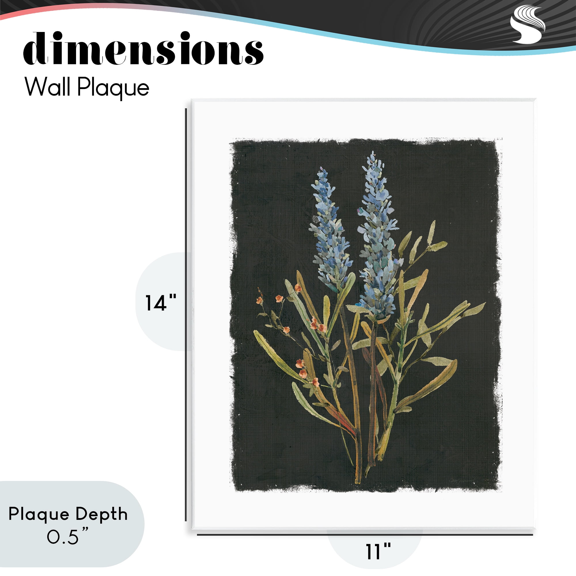 Stupell Industries Lavender Sprigs on Dark Background Wall Plaque Art, design by Carol Robinson