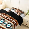 thumbnail image 3 of jejeloiu Bold Aztec Twin Comforter Sets,Tribal Print Bedding Set For Boys,Orange Black,Black Reversible,2 Pieces,1 Comforter and 1 Pillowcase, 3 of 7
