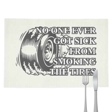 

Sick Burning Smoke Tire Art Deco Fashion Placemat Pad Kitchen Woven Heat Resistant Cushion Rectangle