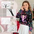 thumbnail image 6 of Xixirimido Axolotl Colorful Daisy Pattern Girls Half Zip Sweatshirt Long Sleeve Pullover Crop Tops Kids Lightweight Hoodie Fashion Winter Clothes, Size 11-12, 6 of 7