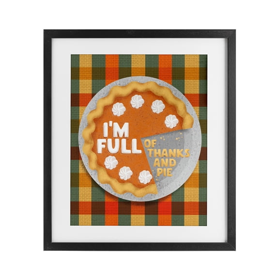 Stupell Industries Full Of Thanks And Pie Black Framed Print Under Glass design by Jilly Jack Designs, 16 x 13