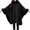 Black, variant on HNMKIU Shawl for Women Elegant Mid Length Wool Cape Shawl Coat Wraps Black,XL
