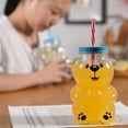 thumbnail image 2 of Elainilye Bear Straw Cup 20oz Glass with Straw for Cute Mugs Coffee Beer Drinks Home Office Use Dishwasher Safe Reusable Drinking Glassware, 2 of 2