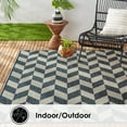 thumbnail image 4 of Nicole Miller New York Patio Country Calla Contemporary Herringbone Indoor/Outdoor Area Rug, Blue/Cream, 7'9"x10'2", 4 of 9