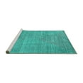 thumbnail image 2 of Ahgly Company Machine Washable Indoor Rectangle Oriental Turquoise Blue Industrial Area Rugs, 2' x 3', 2 of 4
