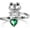 Green, variant on Frog Rings for Women Sterling Silver Frog Hold Topaz Heart CZ Rings Statement Rings
