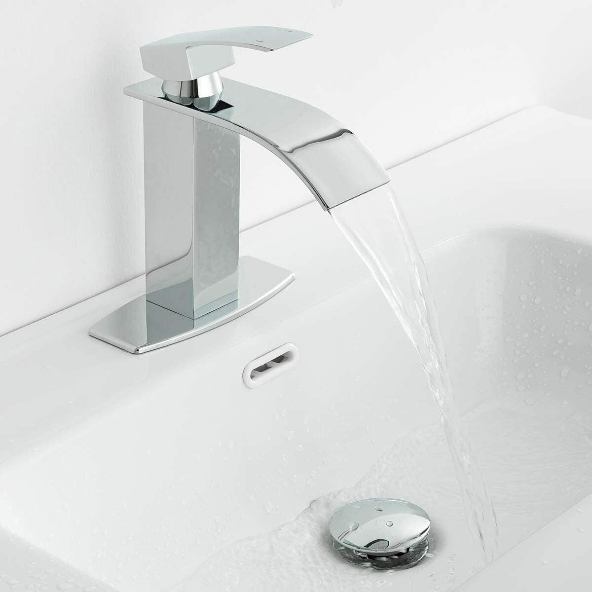 Bathroom Faucet Waterfall Single Handle/Hole Bathroom Sink Faucet 6“ Cover