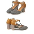 thumbnail image 4 of Womens T-Strap Chunky Block Heel Shoes Prom Wedding Dress, 4 of 7