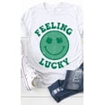 thumbnail image 4 of Retro DISTRESSED Feeling Lucky Smiley Face Tee T-Shirt, 4 of 8