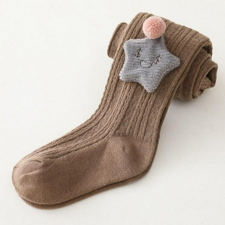 

Merotable Cotton Girls Knitted Tights Princess Star Baby Girl s One-Piece Pantyhose Spring and Autumn Solid Girl Trousers Kids Stocking