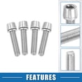 thumbnail image 3 of Unique Bargains 4 Pcs Tapered Bolts Screws for MTB Bike Bicycle Stem M5x20mm Socket Head Cap Bolts Steel Silver Tone, 3 of 6