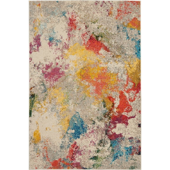 Nourison Celestial 5'3" x 7'3" (5' x 7') Ivory/Multicolor Area Rug Colorful Contemporary Abstract by Nourison
