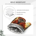 thumbnail image 4 of Honeii Maple Leaf Meditating Fox patten Oven Mitts and Pot Holders Sets, Baker Oven Mitts, Mittens for Kitchen Decor, Baking Lover over Gloves Gifts, 4 of 7