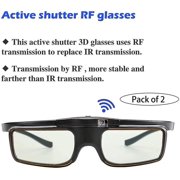 Lunettes 3D, obturateur actif RF 3D lunettes rechargeables adaptées pour RF 3D TV &