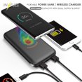 thumbnail image 2 of Wireless Phone Charger, Black Qi Charging Pad with 8000mAh Portable Battery Power Bank for Mobile Phone - Samsung Galaxy Note 8, S6/S7/S8/S9, iPhone 8/X, Motorola Droid Turbo, etc, 2 of 6