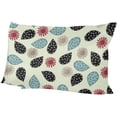 thumbnail image 3 of Flower Doodles Velvet Oblong Lumbar Plush Throw Pillow Cover/Shams Cushion Case - 20x26in - Decorative Invisible Zipper Design for Couch Sofa Pillowcase Only, 3 of 7