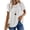 White, variant on UVN Summer Womens Chiffon Blouses Short Sleeve Crew Neck Shirts for Women Boho Lace Casual Tops