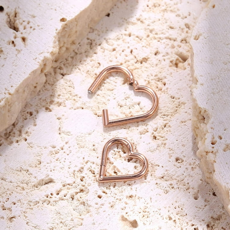 Pcs Heart Daith Piercing Jewelry, Hypoallergenic Clicker Hoop