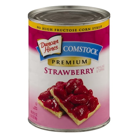 (2 Pack) Comstock Premium Strawberry Pie Filling Or Topping, 21 (Best Filling For Strawberry Cake)