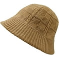 thumbnail image 6 of CoCopeaunts Plain Bucket Hat Women Girls Winter Warm Solid Color Beanie Hat Chunky Cable Knit Hats Foldable Floppy Knitted Cap, 6 of 8