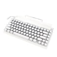 thumbnail image 1 of Retro Typewriter Keyboard, USB C /  / BT Mechanical Keyboard with Knob Control, Round Keycaps & Blue Switch, Plug and Play, Ergonomic Keyboard for Phone Laptop, 1 of 7