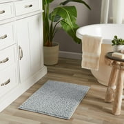 Mainstays Basic Polyester Chenille Noodle Bath Rug, Light School Grey, 17x24, One Piece