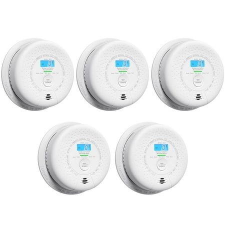 X-Sense Smoke Detector Carbon Monoxide Detector Combo, 10-Year Battery Smoke Detector with Display, 5-Pack