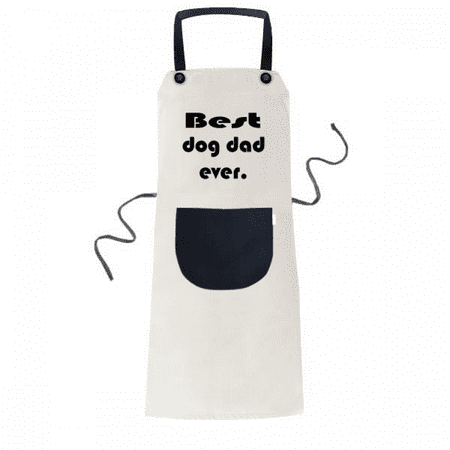 

Best Dog Dad Ever Festival Quote Apron Adjustable Bib Cotton Linen BBQ Kitchen Pocket Pinafore