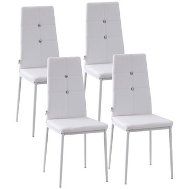 HOMCOM Dining Chairs Set of 4, Faux Leather Side Chairs with High Back