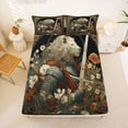 thumbnail image 5 of Erosebridal Wild Lions Solider Queen Sheet Sets,Rustic Botanical Flower Bed Set For Boys Teens 4 Pieces, 5 of 6
