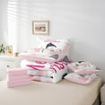 thumbnail image 6 of jejeloiu Cartoon Christmas Snowman 7-Piece Bedding Comforter Set,Graffiti Style King Bedding Sets,Pink White Gray Bed Sheets For Girl Boys Kids,Super Cozy Room Decor Reversible, 6 of 8
