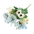 thumbnail image 1 of Artificial Mixed Flower Realistic Pan Weaving Tea Rose Chrysanthemum Silk Fake Bouquet for Wedding, 1 of 8
