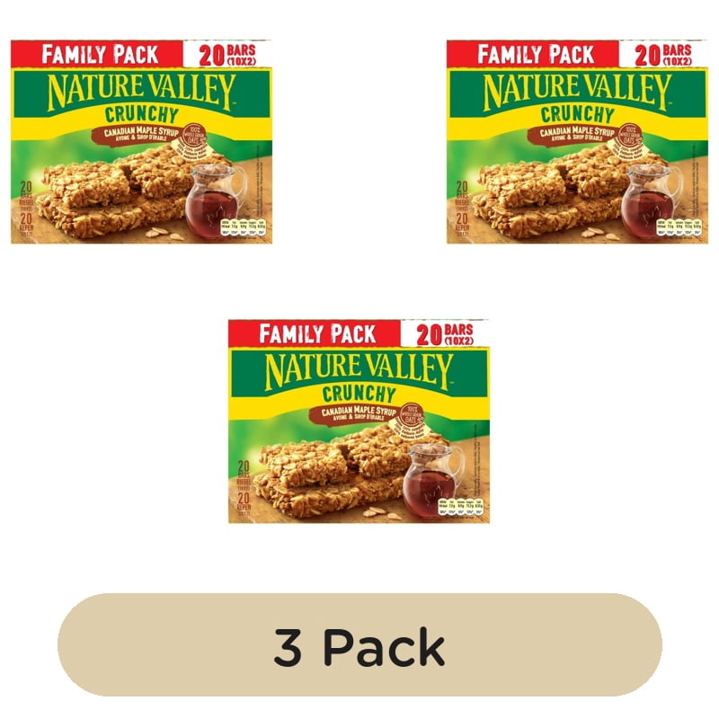 Nature Valley Crunchy Maple Syrup Cereal Bars Family Pack 10 x 42g, British Import (Pack of 3)