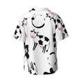 thumbnail image 5 of Uemuo Cute Cow and Milk Stains Pattern Cotton Linen Short Sleeve Shirts,Casual Lightweight Button Down Shirts,Vacation Beach Summer Tops-XX-Large, 5 of 7