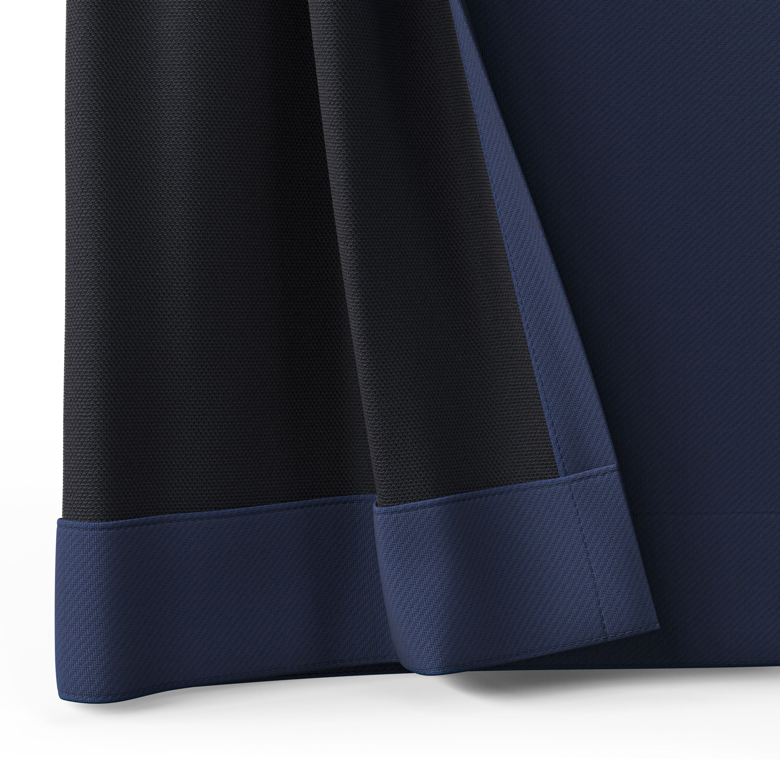 Mainstays Kids Navy Blue Solid Blackout Rod Pocket with Back Tabs Curtain Panel Pair, Set of 2, 30" W x 84" L