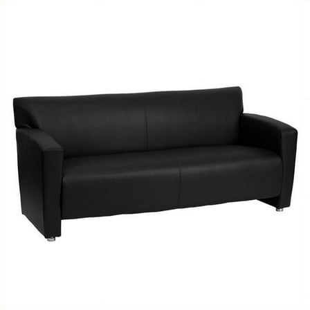 Bowery Hill Leather Sofa in Black