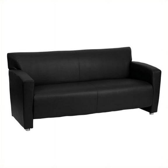 Bowery Hill Leather Sofa in Black
